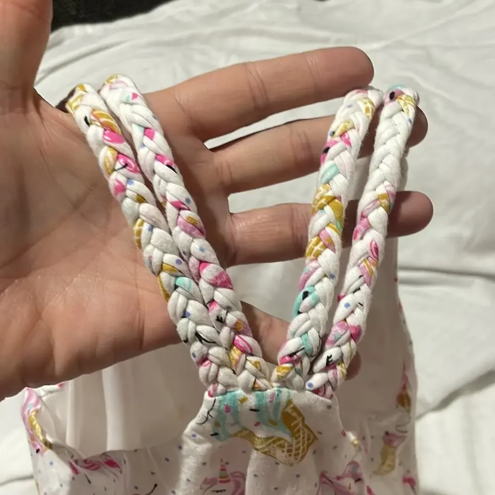 Tommy Bahama 6 unicorn ice cream cone braided tank dress lined worn once euc